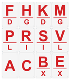 12 Bahnpunkte mit Mittelpunkt | Reitplatz Buchstaben — 20 × 30 cm – Ansicht 12BP Mittelpunkt Rot-Weiß