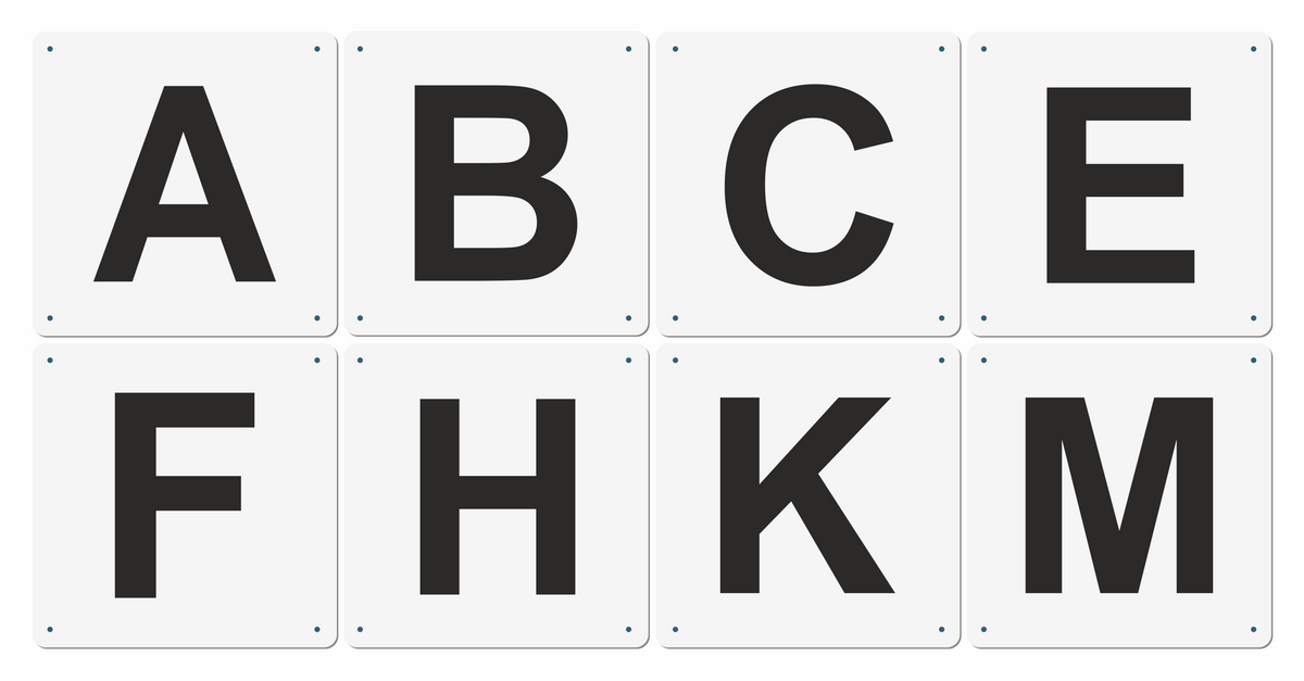 8 Bahnpunkte | Reitplatz Buchstaben für Dressurviereck – Ansicht 8BP