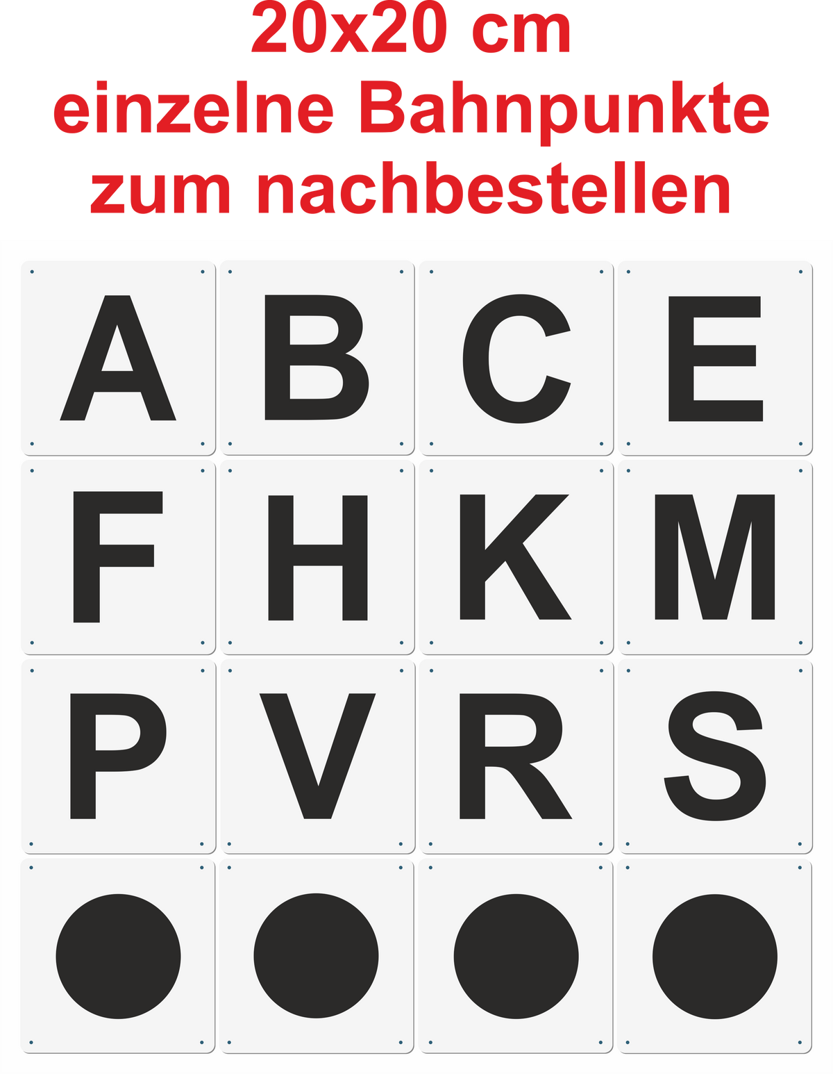 Bahnpunkte einzeln | 20 x 20 cm | für Dressurviereck