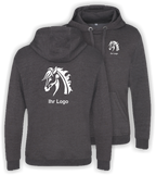 Graduate Heavyweight Hoodie mit Ihrem Motiv bedruckt – Ansicht Hoodie vorn und hinten