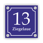 Hausnummernschild im Emaille-Design (15 × 15 cm) — verschiedene Farben