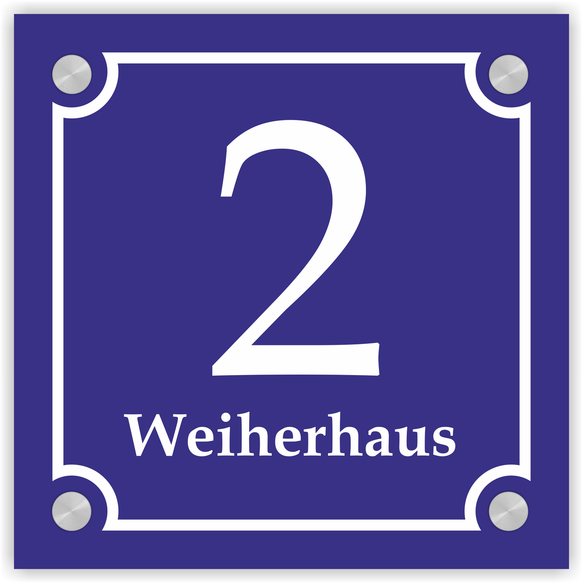 Hausnummernschild im Emaille-Design (20 × 20 cm) — verschiedene Farben