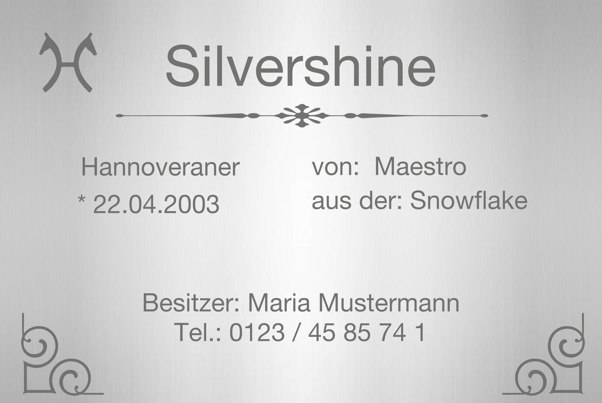 Individuelles Boxenschild – Design 1