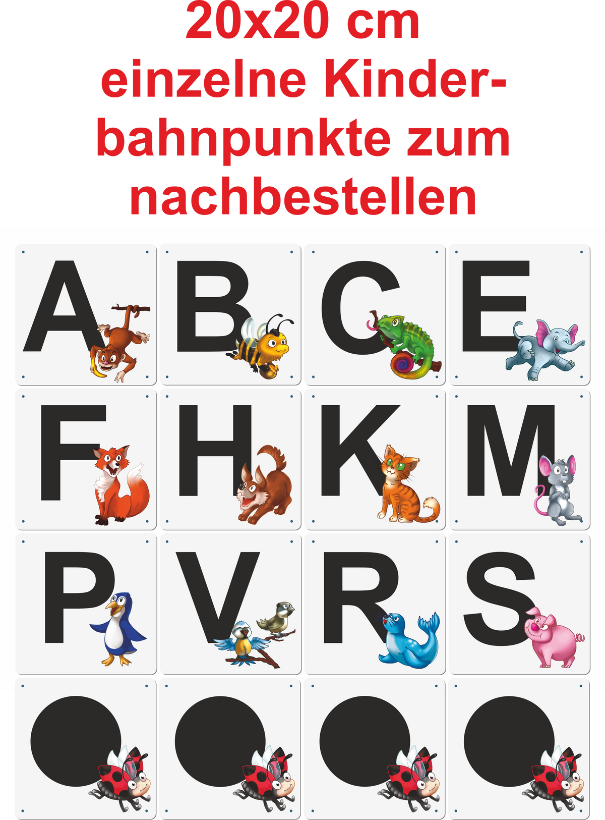 Kinder Bahnpunkte einzeln | 20 x 20 cm