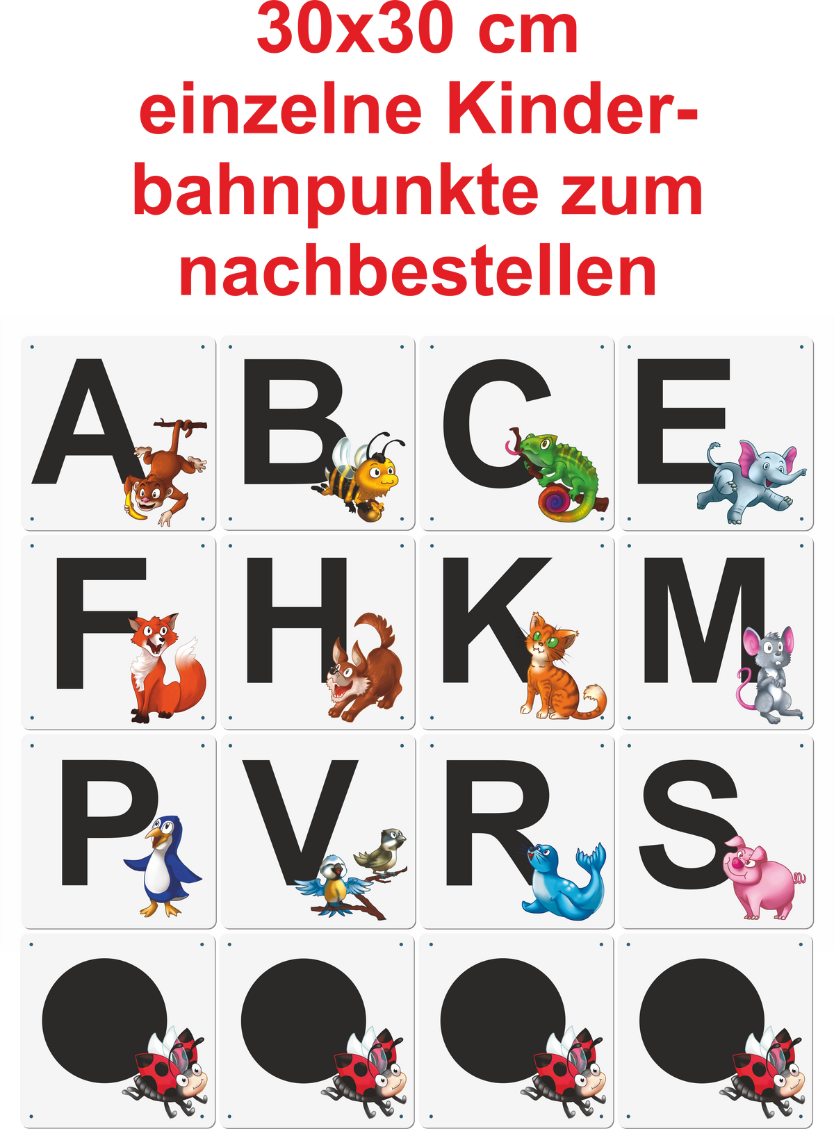 Kinder Bahnpunkte einzeln | 30 x 30 cm