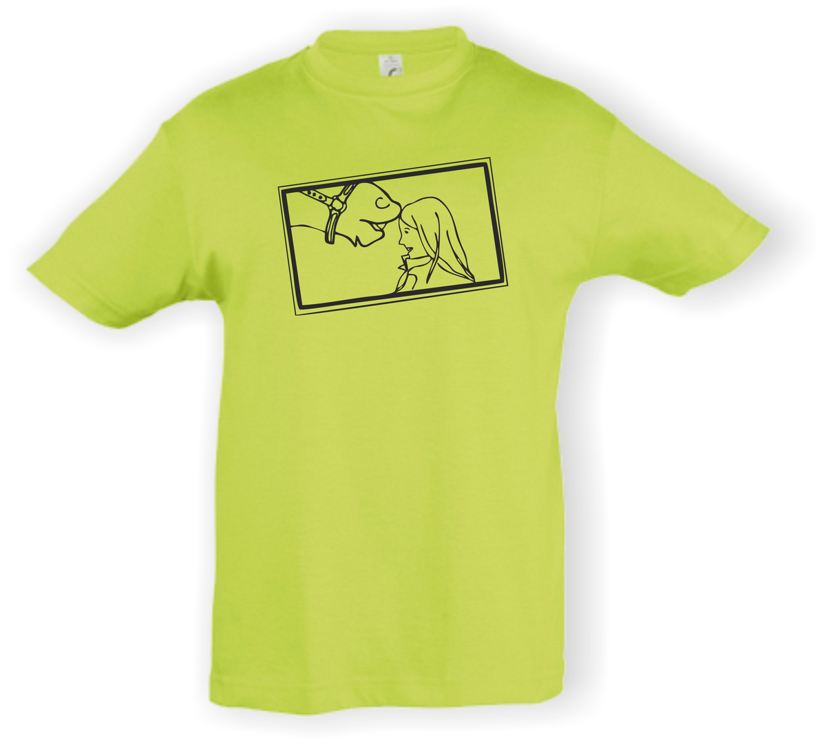 Kinder T-Shirt - mit Pferdemotiv - Design 1 – Ansicht Design 1 applegreen S