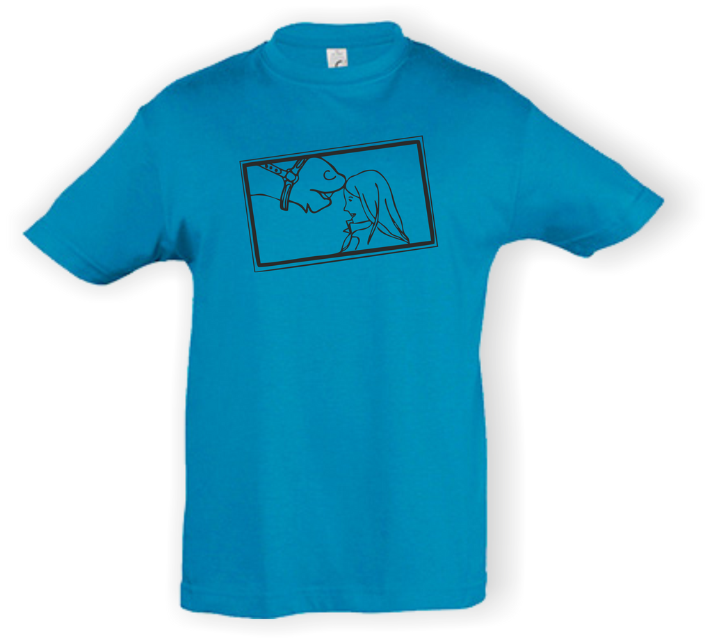Kinder T-Shirt - mit Pferdemotiv - Design 1 – Ansicht Design 1 Aqua S
