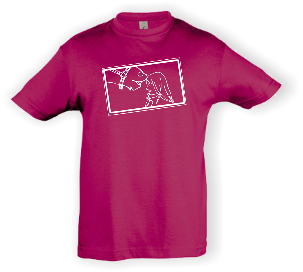 Kinder T-Shirt - mit Pferdemotiv - Design 1 – Ansicht Design 1 fuchsia W