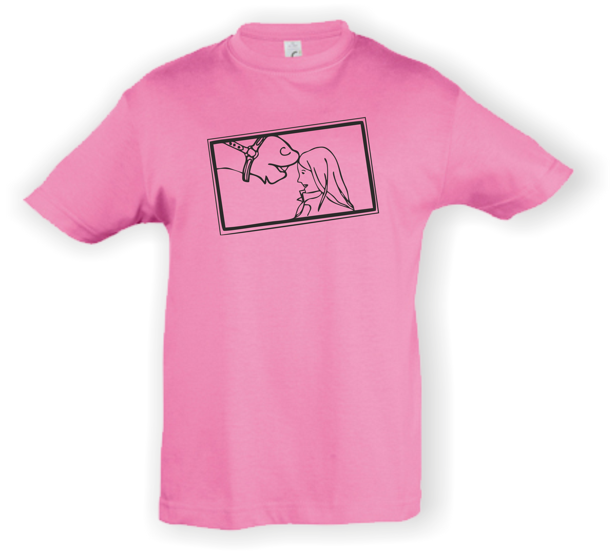 Kinder T-Shirt - mit Pferdemotiv - Design 1 – Ansicht Design 1 orchidpink S