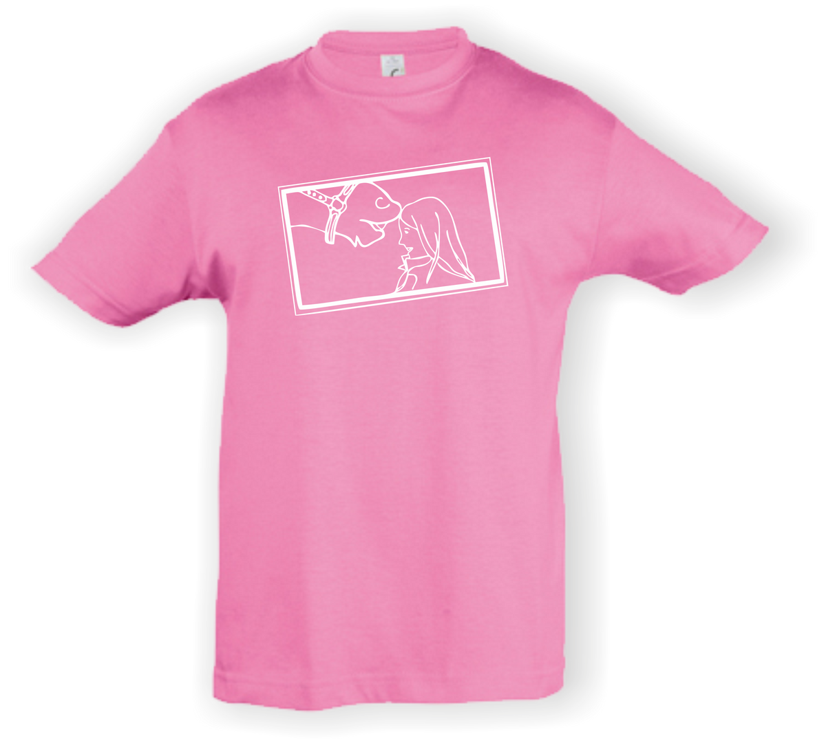 Kinder T-Shirt - mit Pferdemotiv - Design 1 – Ansicht Design 1 orchidpink W