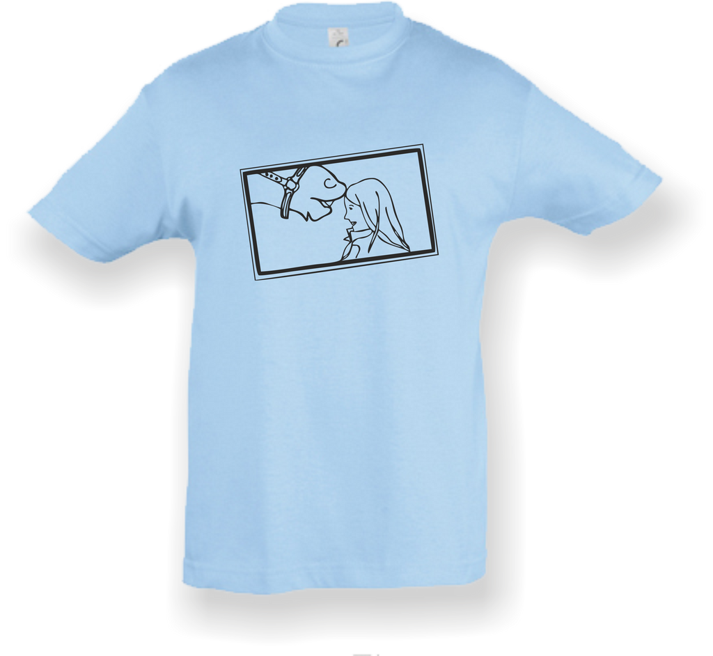 Kinder T-Shirt - mit Pferdemotiv - Design 1 – Ansicht Design 1 skyblue S