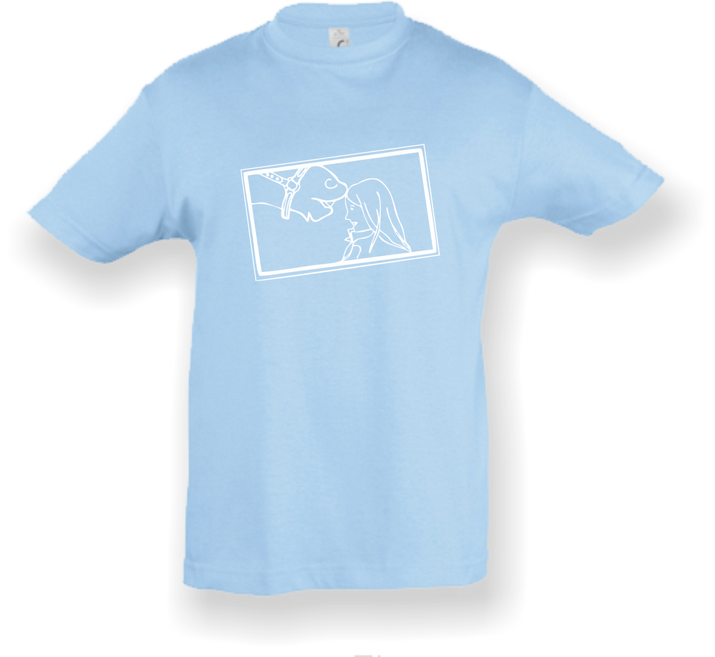 Kinder T-Shirt - mit Pferdemotiv - Design 1 – Ansicht Design 1 skyblue W