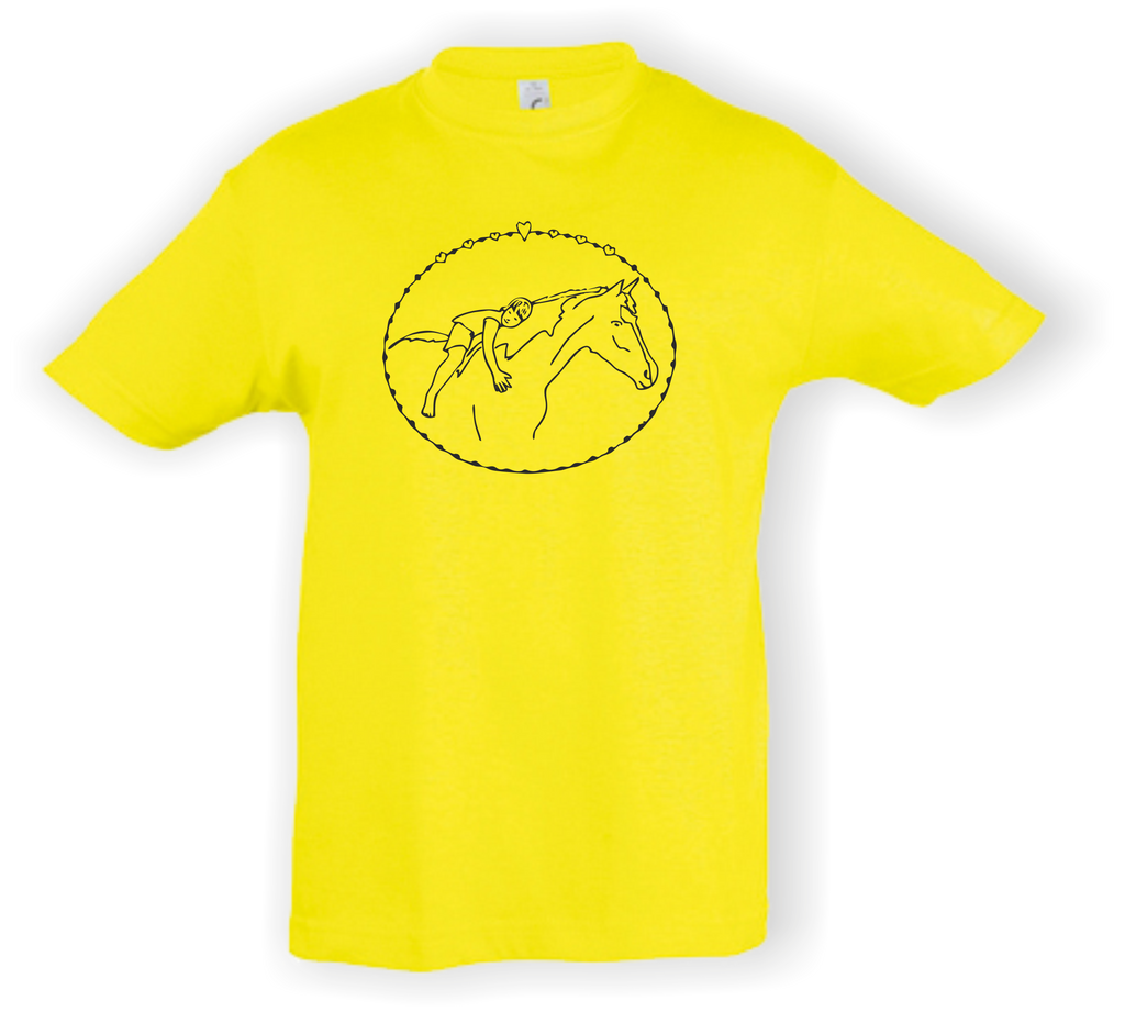 Kinder T-Shirt - mit Pferdemotiv - Design 2 – Ansicht Design 2 lemon S