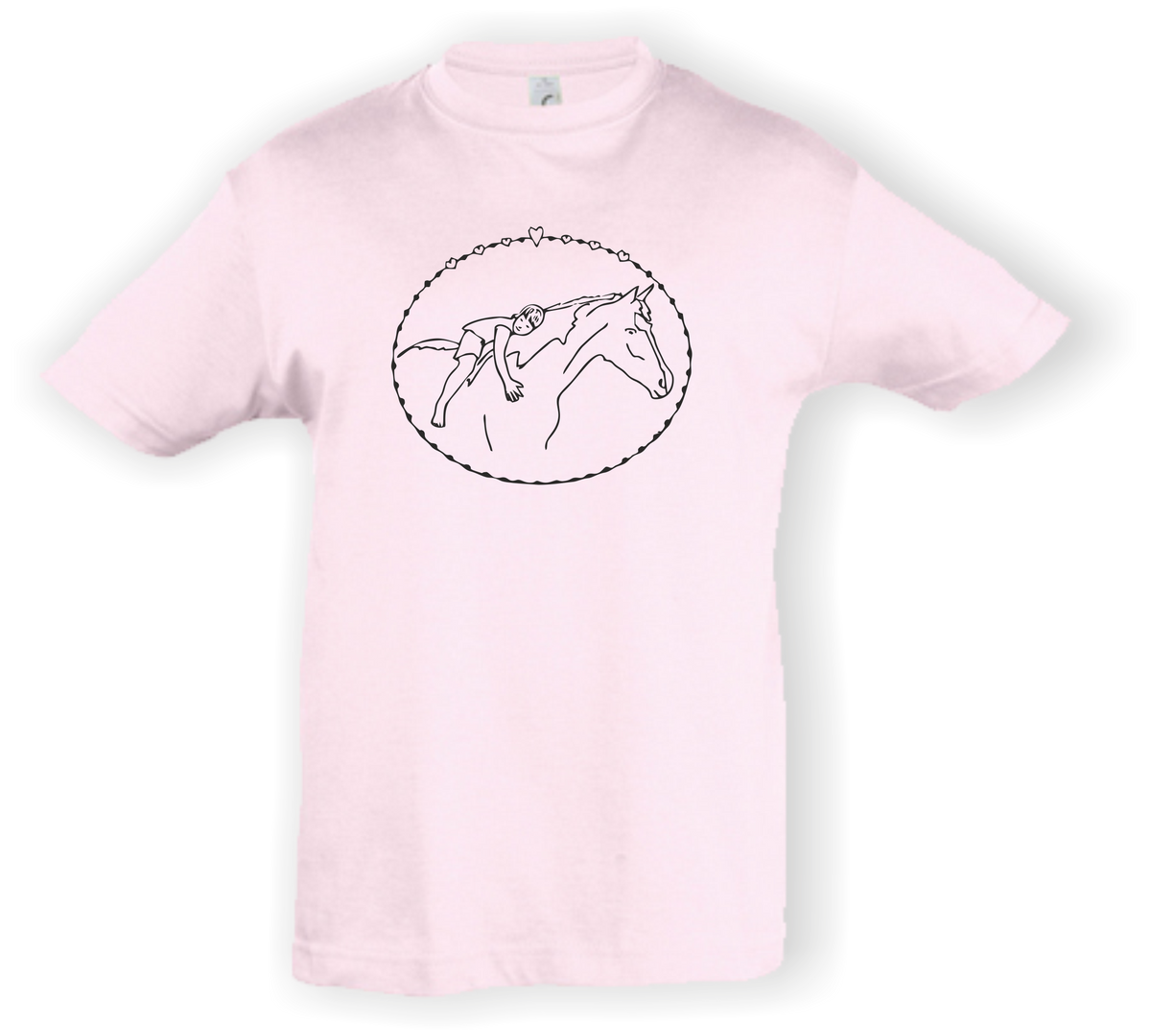 Kinder T-Shirt - mit Pferdemotiv - Design 2 – Ansicht Design 2 palepink S