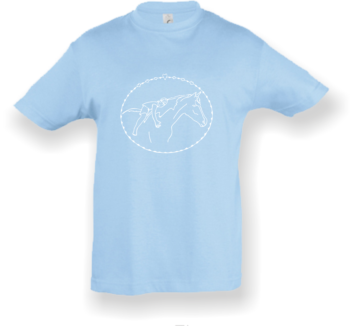 Kinder T-Shirt - mit Pferdemotiv - Design 2 – Ansicht Design 2 skyblue W