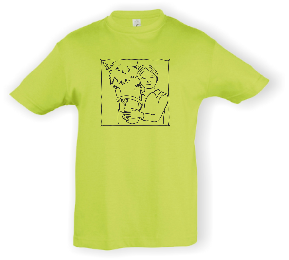Kinder T-Shirt - mit Pferdemotiv - Design 3 – Ansicht Design 3 applegreen S