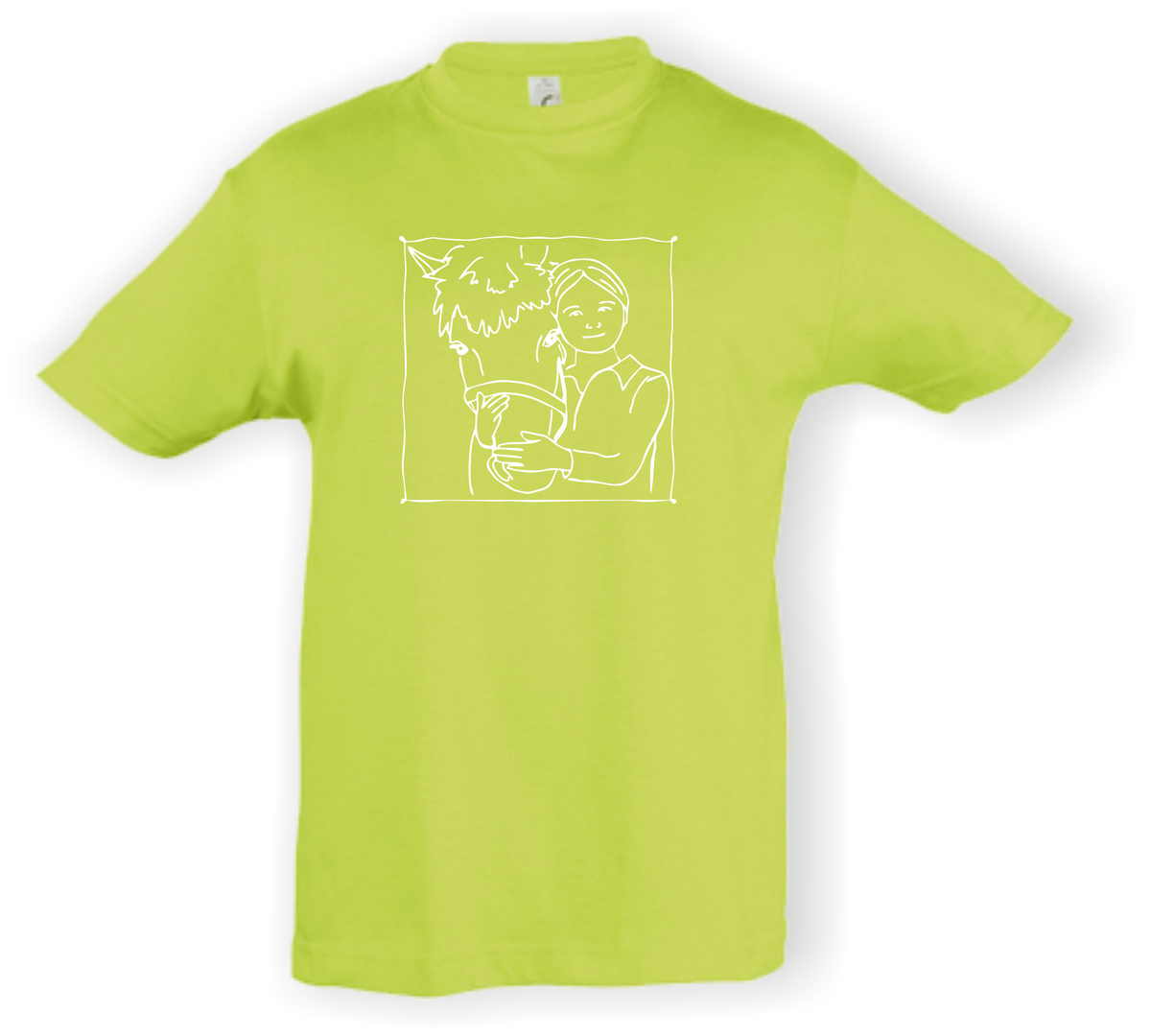 Kinder T-Shirt - mit Pferdemotiv - Design 3 – Ansicht Design 3 applegreen W