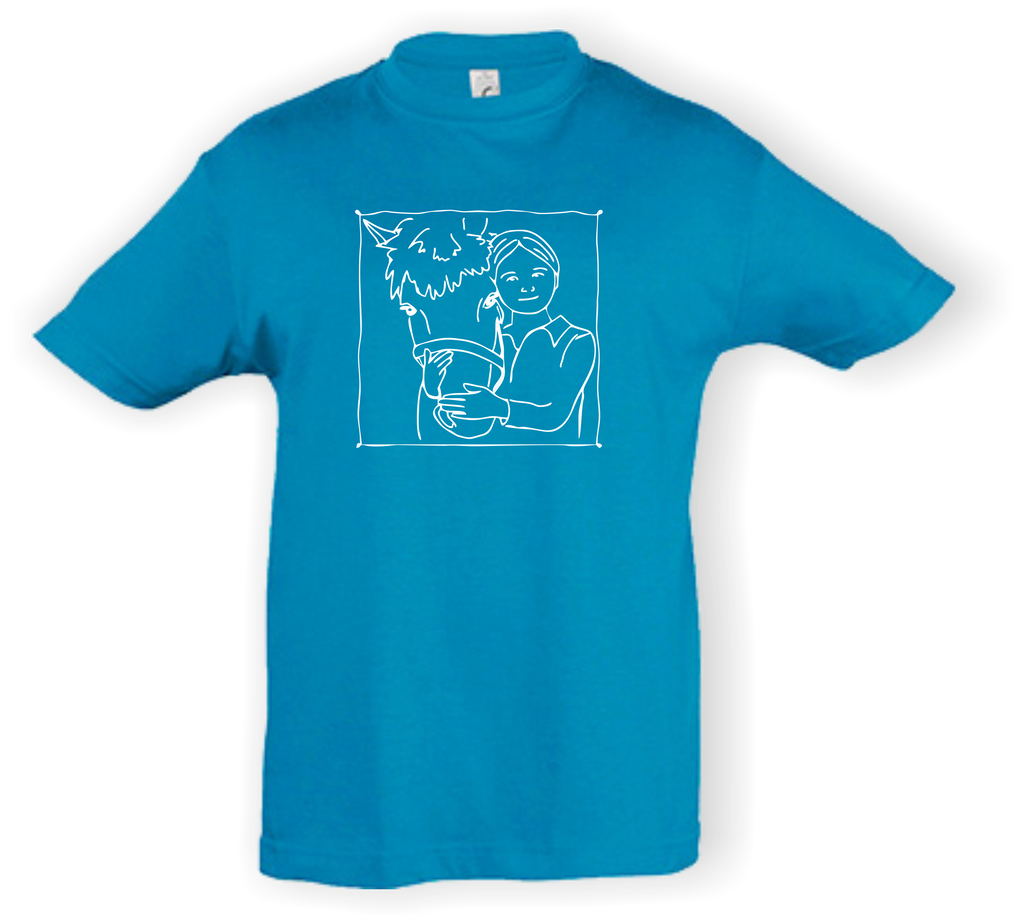 Kinder T-Shirt - mit Pferdemotiv - Design 3 – Ansicht Design 3 Aqua W