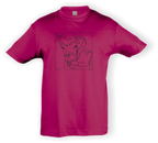 Kinder T-Shirt - mit Pferdemotiv - Design 3 – Ansicht Design 3 fuchsia S