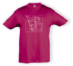 Kinder T-Shirt - mit Pferdemotiv - Design 3 – Ansicht Design 3 fuchsia W