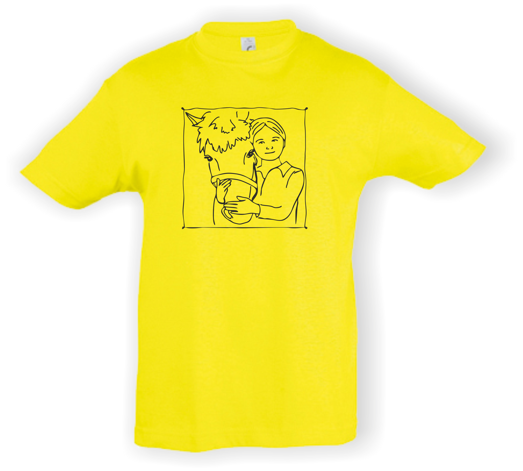 Kinder T-Shirt - mit Pferdemotiv - Design 3 – Ansicht Design 3 lemon S