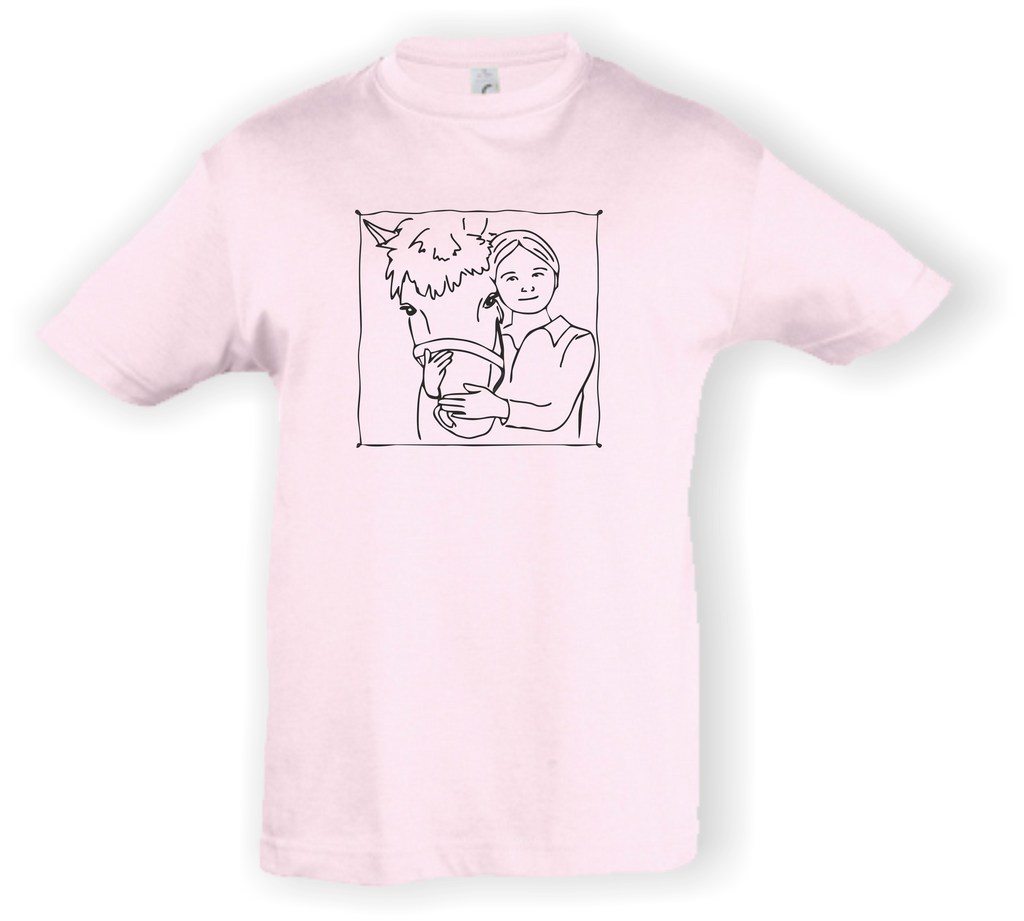 Kinder T-Shirt - mit Pferdemotiv - Design 3 – Ansicht Design 3 palepink S