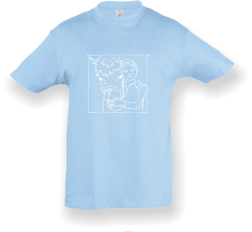 Kinder T-Shirt - mit Pferdemotiv - Design 3 – Ansicht Design 3 skyblue W
