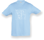 Kinder T-Shirt - mit Pferdemotiv - Design 3 – Ansicht Design 3 skyblue W