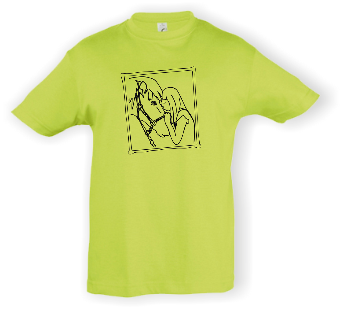 Kinder T-Shirt - mit Pferdemotiv - Design 4 – Ansicht Design 4 applegreen S