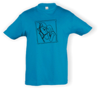 Kinder T-Shirt - mit Pferdemotiv - Design 4 – Ansicht Design 4 Aqua S