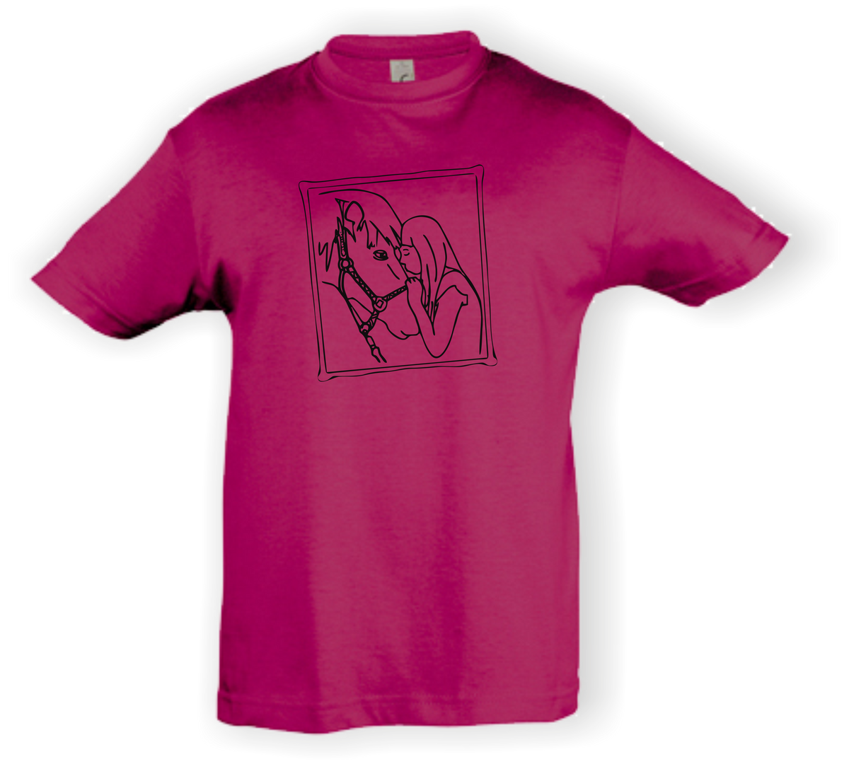Kinder T-Shirt - mit Pferdemotiv - Design 4 – Ansicht Design 4 fuchsia S