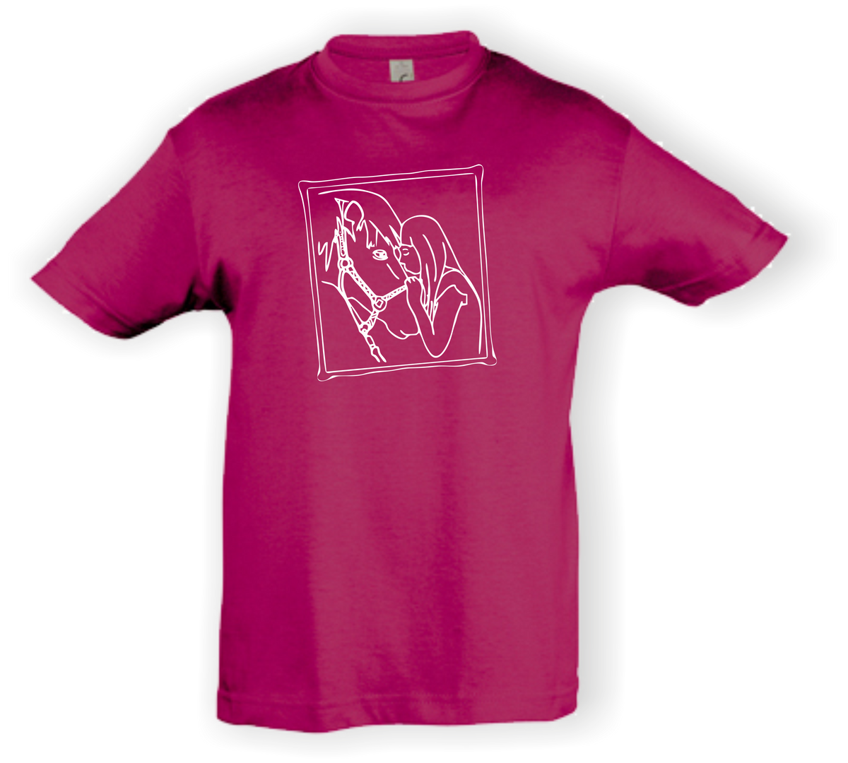 Kinder T-Shirt - mit Pferdemotiv - Design 4 – Ansicht Design 4 fuchsia W