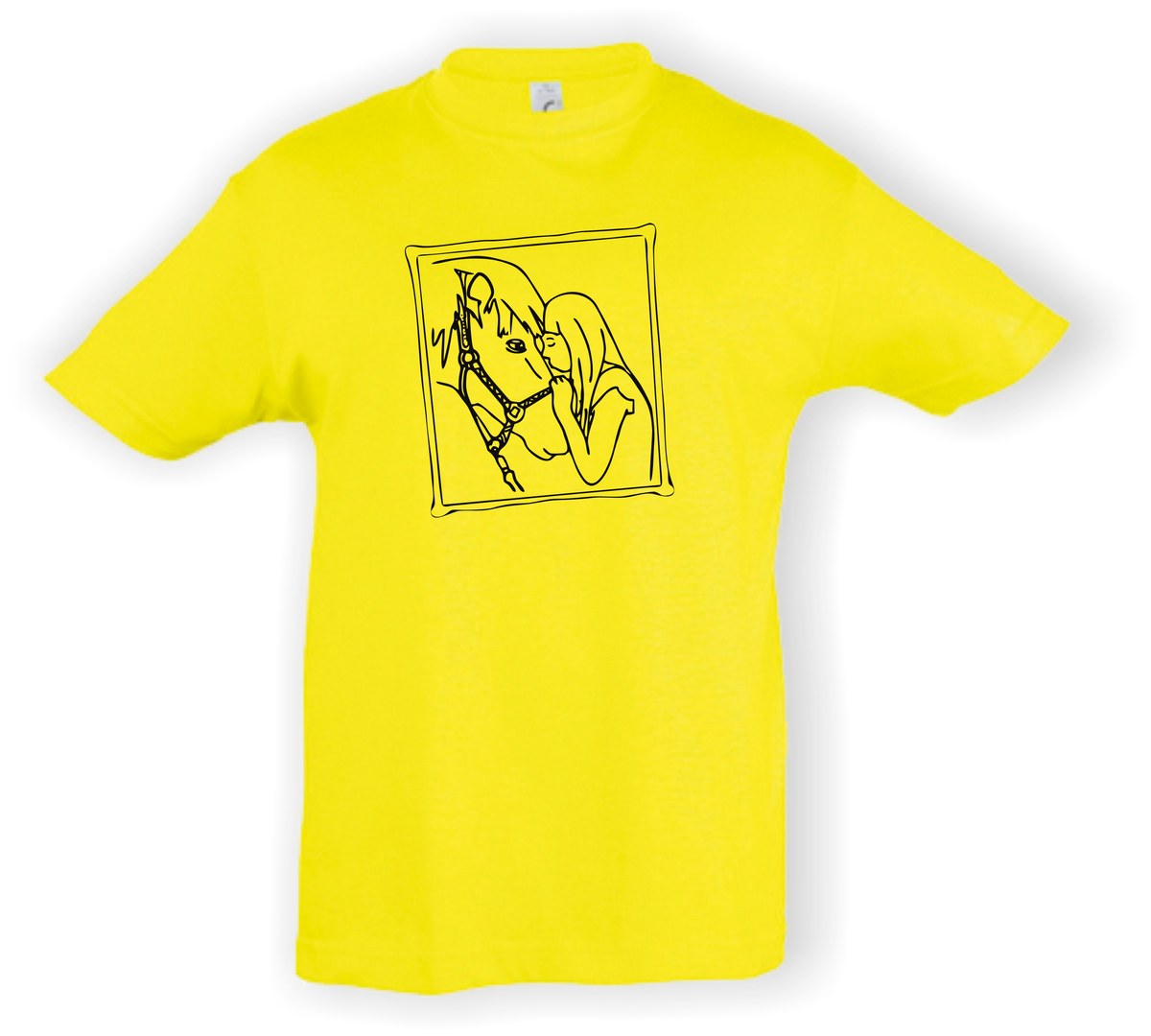 Kinder T-Shirt - mit Pferdemotiv - Design 4 – Ansicht Design 4 lemon S