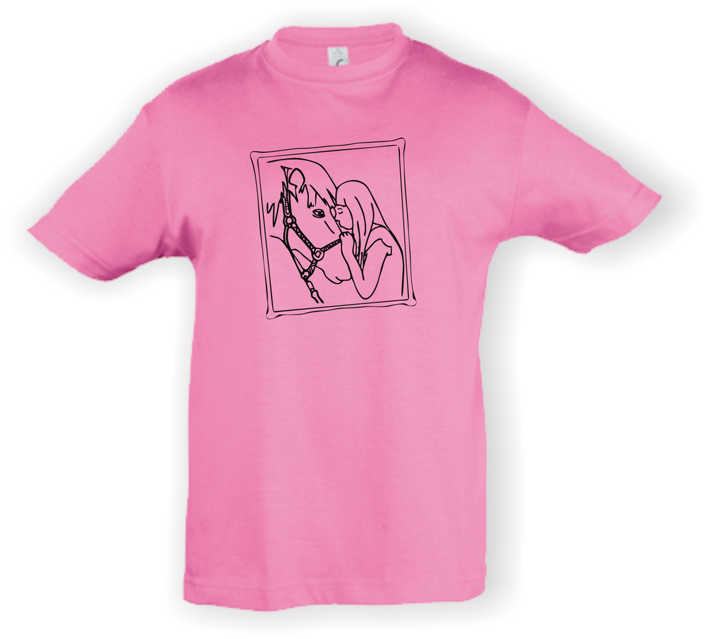 Kinder T-Shirt - mit Pferdemotiv - Design 4 – Ansicht Design 4 orchidpink S