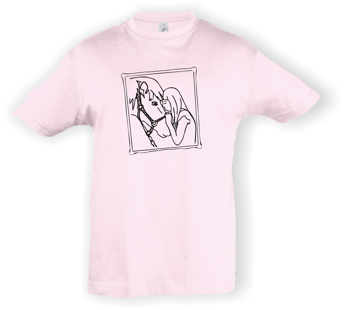 Kinder T-Shirt - mit Pferdemotiv - Design 4 – Ansicht Design 4 palepink S