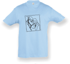 Kinder T-Shirt - mit Pferdemotiv - Design 4 – Ansicht Design 4 skyblue S