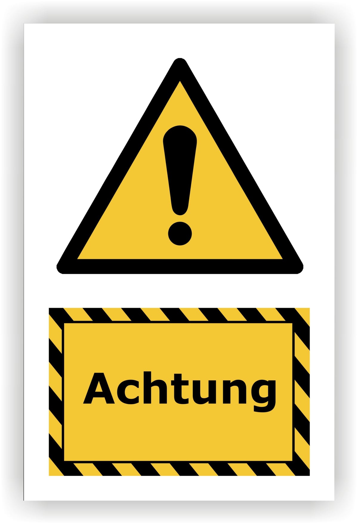 Kombi-Warnschild »Achtung« — 20 × 30 cm