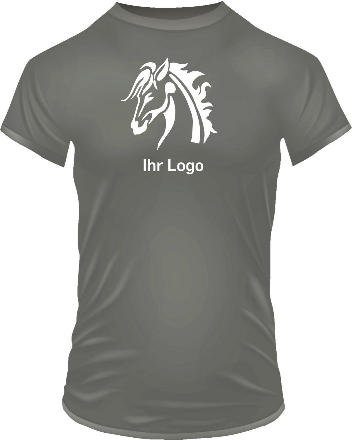 T-Shirts mit Ihrem Motiv bedruckt – Ansicht T shirt grau BrustGroß