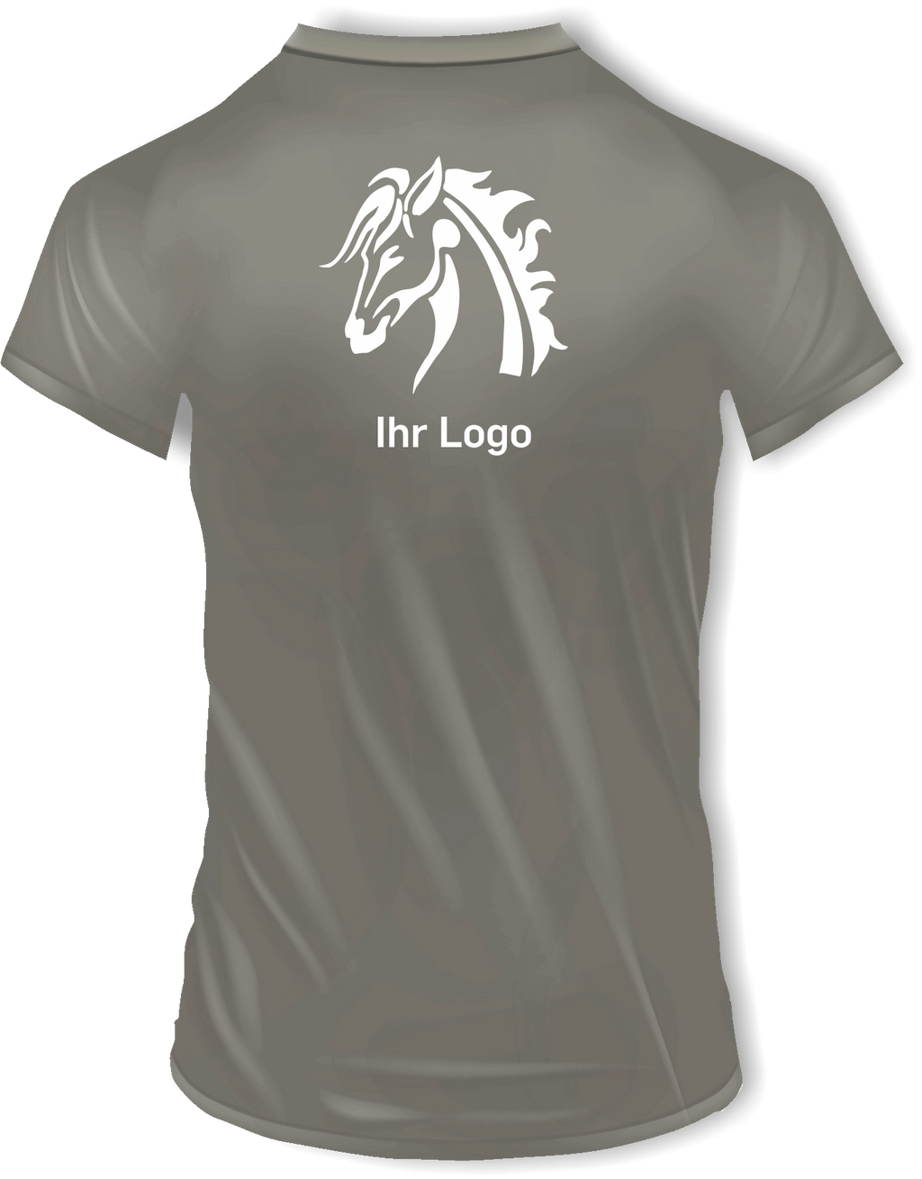 T-Shirts mit Ihrem Motiv bedruckt – Ansicht T shirt grau Rücken