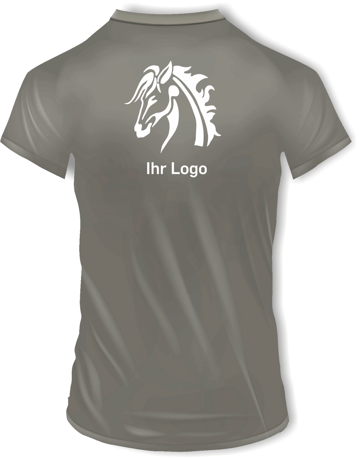 T-Shirts mit Ihrem Motiv bedruckt – Ansicht T shirt grau Rücken