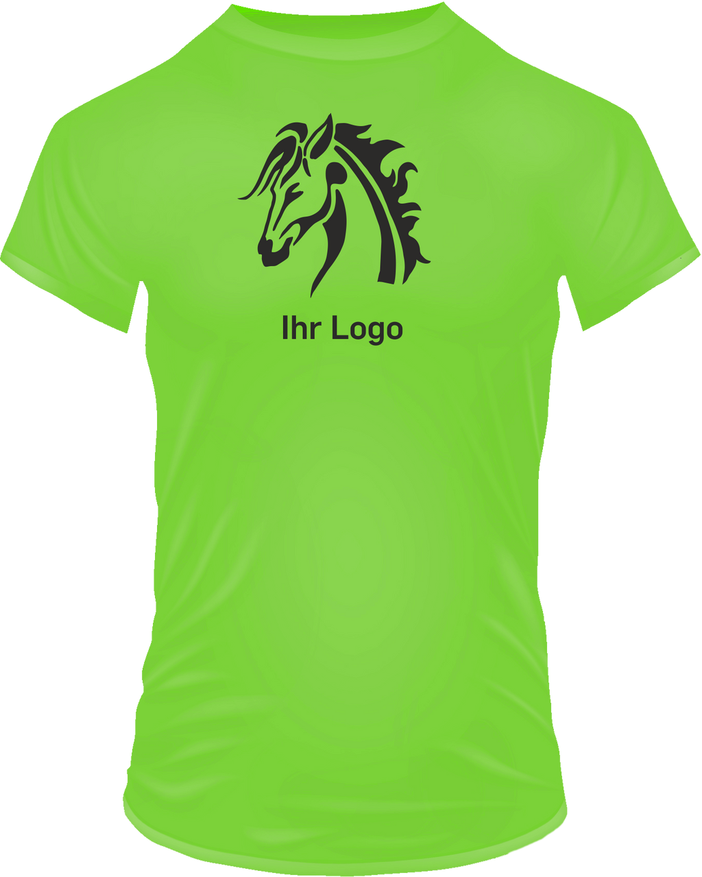 T-Shirts mit Ihrem Motiv bedruckt – Ansicht T shirt grün BrustGroß