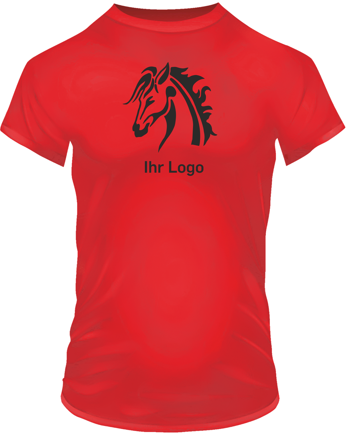T-Shirts mit Ihrem Motiv bedruckt – Ansicht T shirt rot BrustGroß