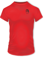 T-Shirts mit Ihrem Motiv bedruckt – Ansicht T shirt rot BrustKlein