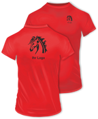 T-Shirts mit Ihrem Motiv bedruckt – Ansicht T shirt rot BrustUndRücken