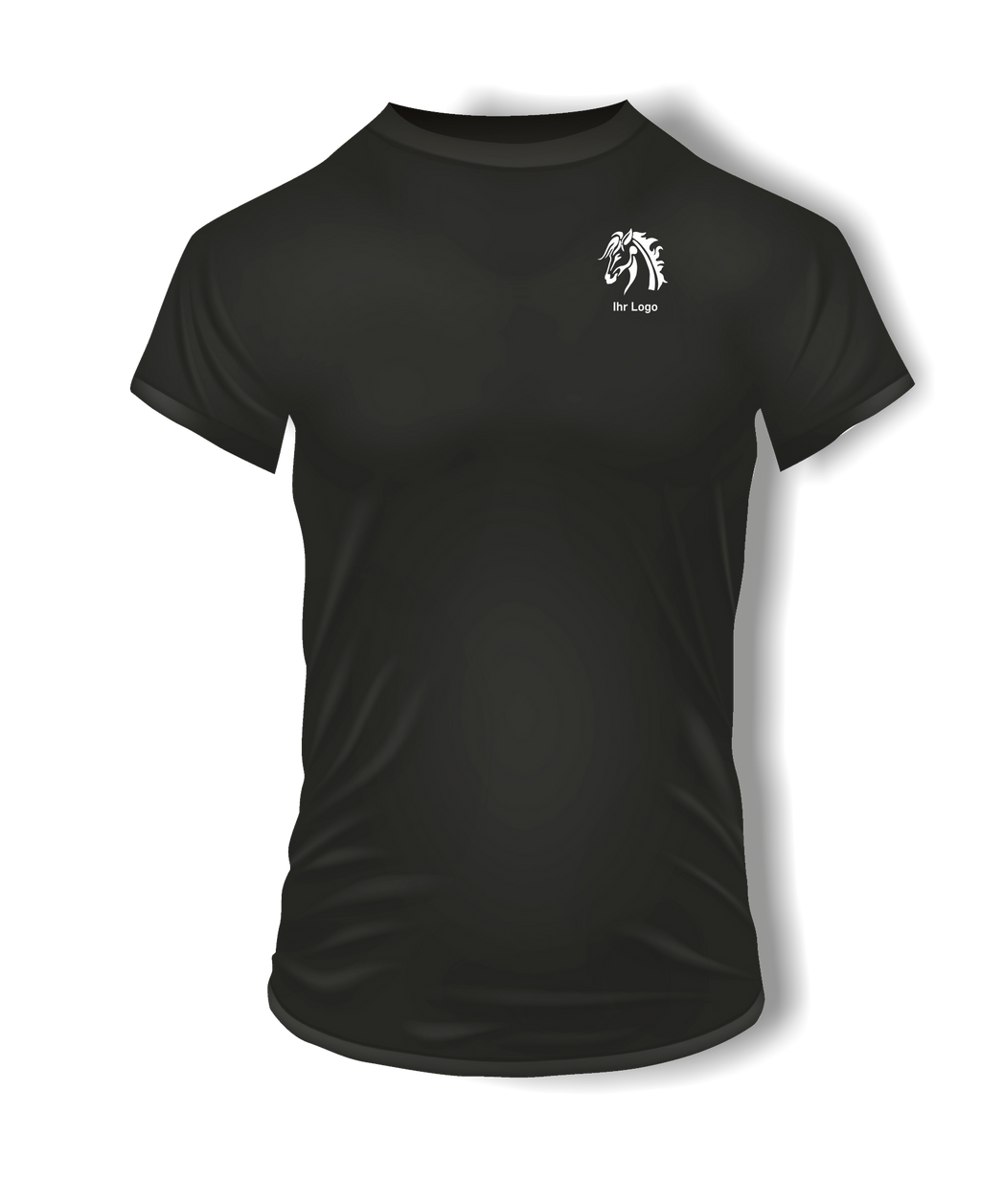 T-Shirts mit Ihrem Motiv bedruckt – Ansicht T shirt schwarz BrustKlein