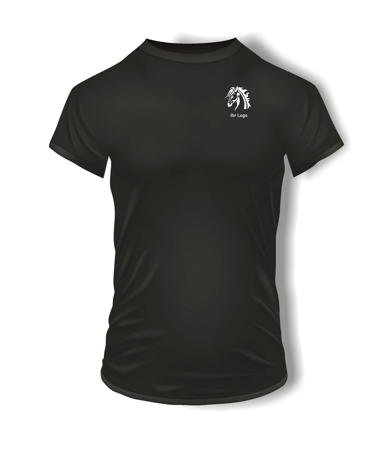 T-Shirts mit Ihrem Motiv bedruckt – Ansicht T shirt schwarz BrustKlein