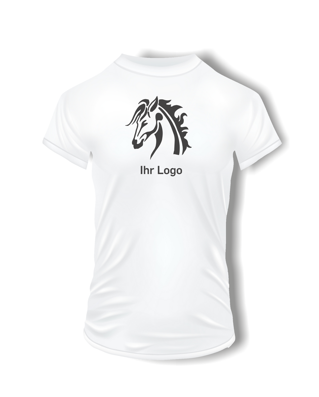 T-Shirts mit Ihrem Motiv bedruckt – Ansicht T shirt weiß BrustGroß