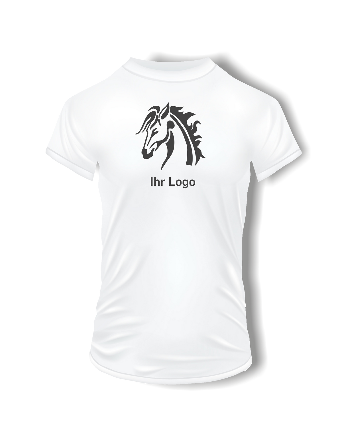 T-Shirts mit Ihrem Motiv bedruckt – Ansicht T shirt weiß BrustGroß