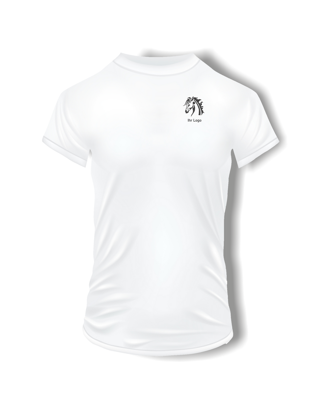 T-Shirts mit Ihrem Motiv bedruckt – Ansicht T shirt weiß BrustKlein