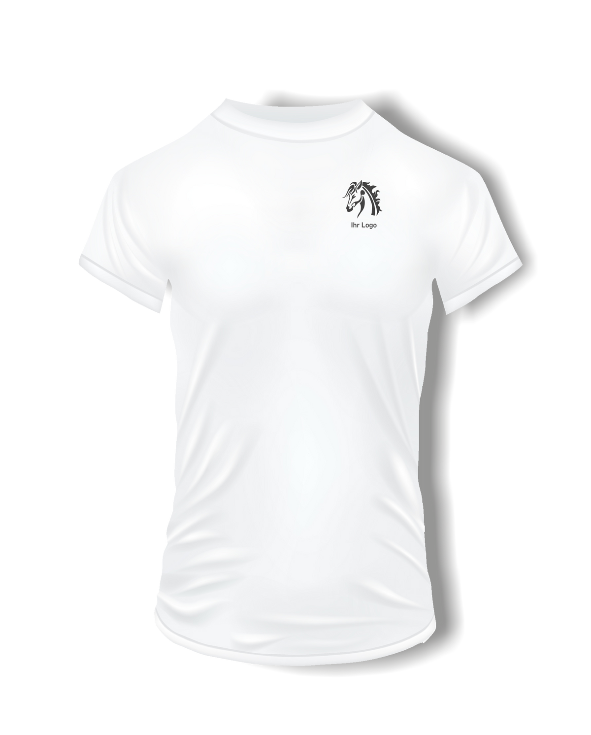 T-Shirts mit Ihrem Motiv bedruckt – Ansicht T shirt weiß BrustKlein